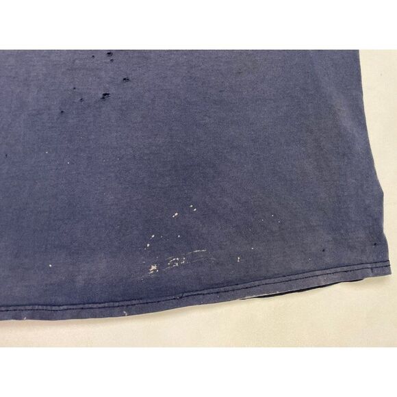 VINTAGE Samuel Adams Beer Thrashed Distressed Faded T-shirt Men XL Blue - Picture 3 of 11